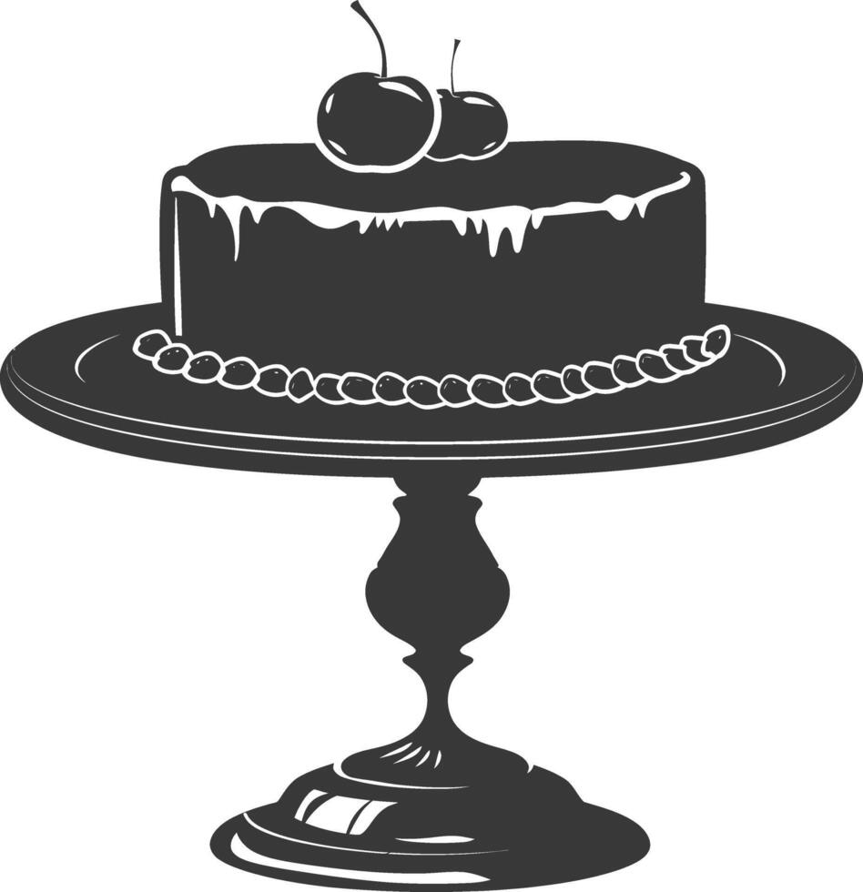 Silhouette cake platter black color only full vector