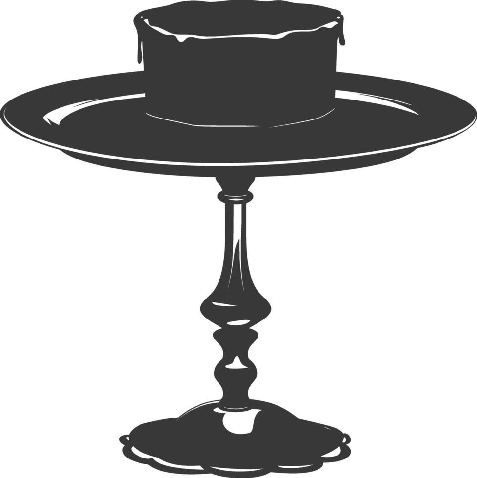 Silhouette cake platter black color only full vector