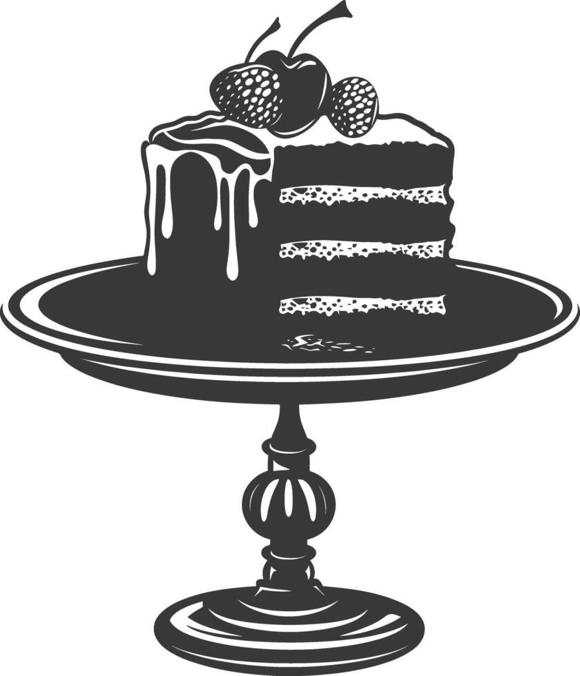 Silhouette cake platter black color only full vector