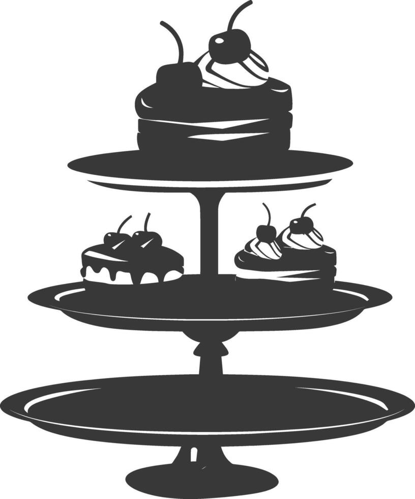 Silhouette cake platter black color only full vector