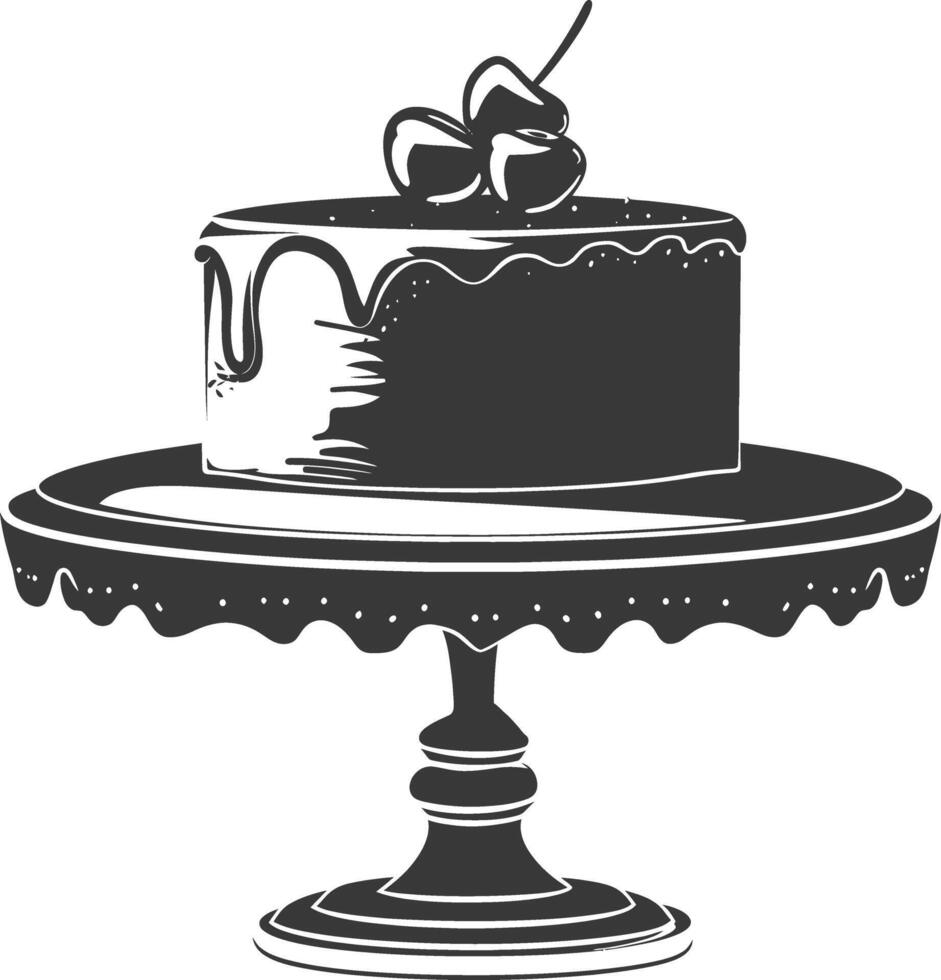 Silhouette cake platter black color only full vector