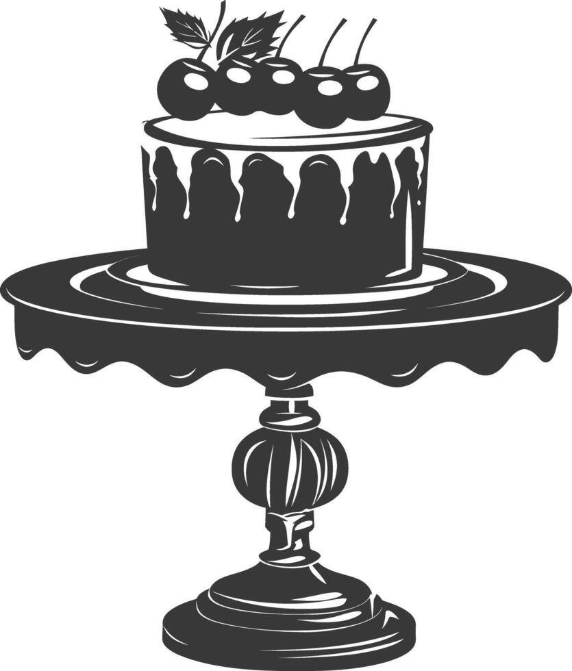 Silhouette cake platter black color only full vector