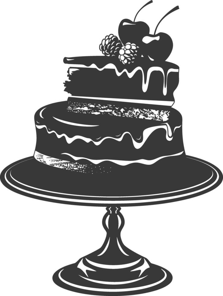 Silhouette cake platter black color only full vector