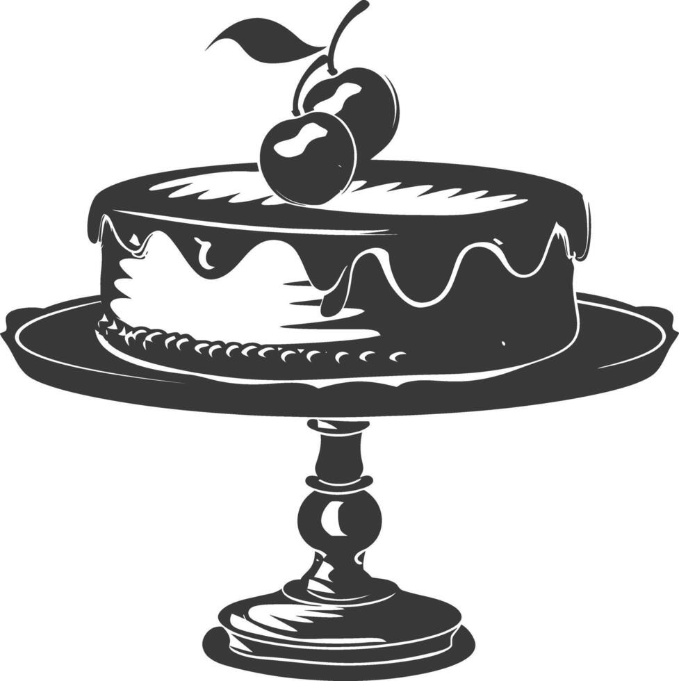 Silhouette cake platter black color only full vector