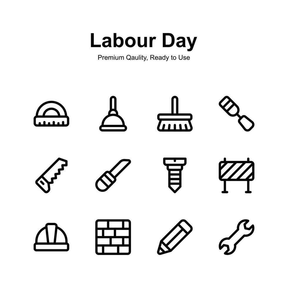 Have a look at this amazing labor day icons set, unique s vector