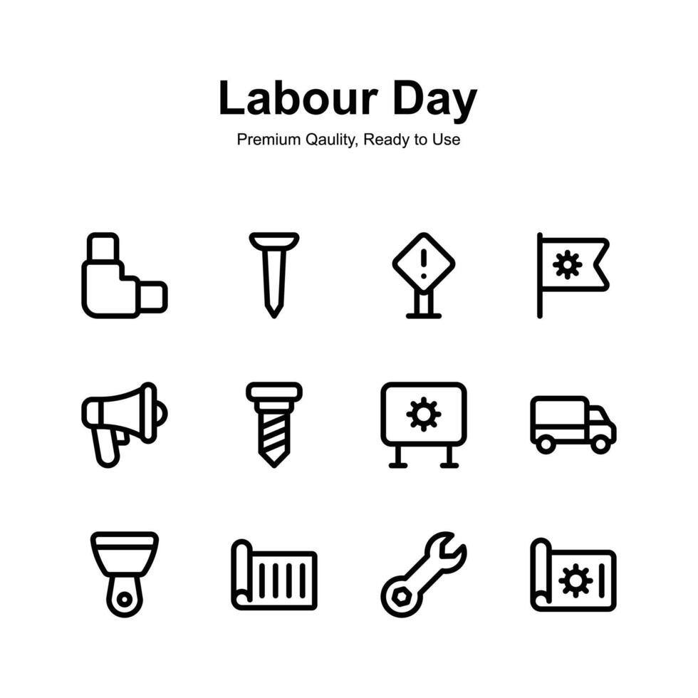 Grab this carefully crafted icons set of labor day vector