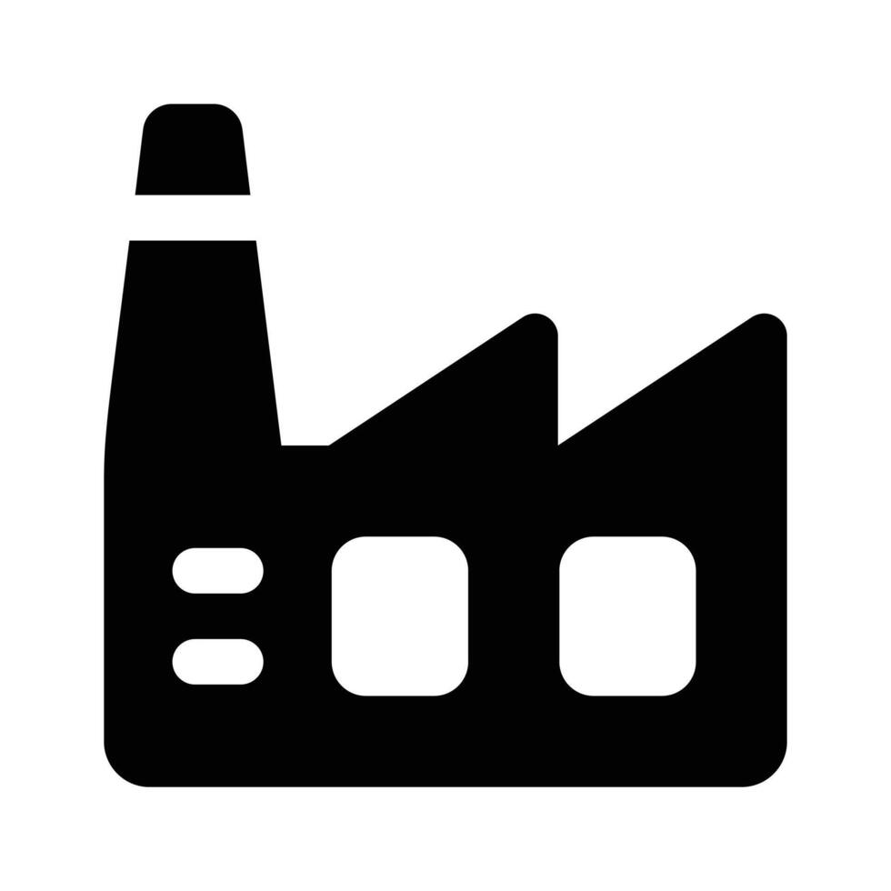 Manufacturing Plant, building with chimney showing concept icon of power plant or industry vector