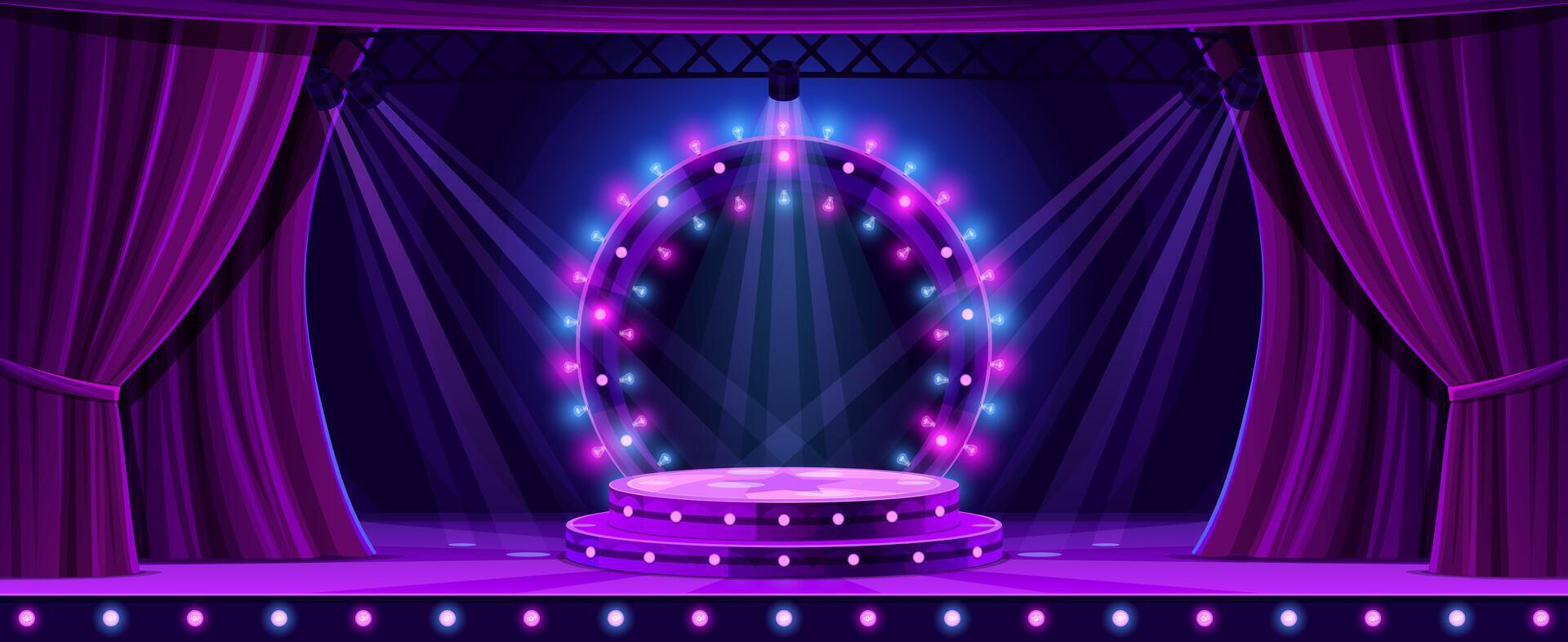 Theater entertainment stage podium, scene vector