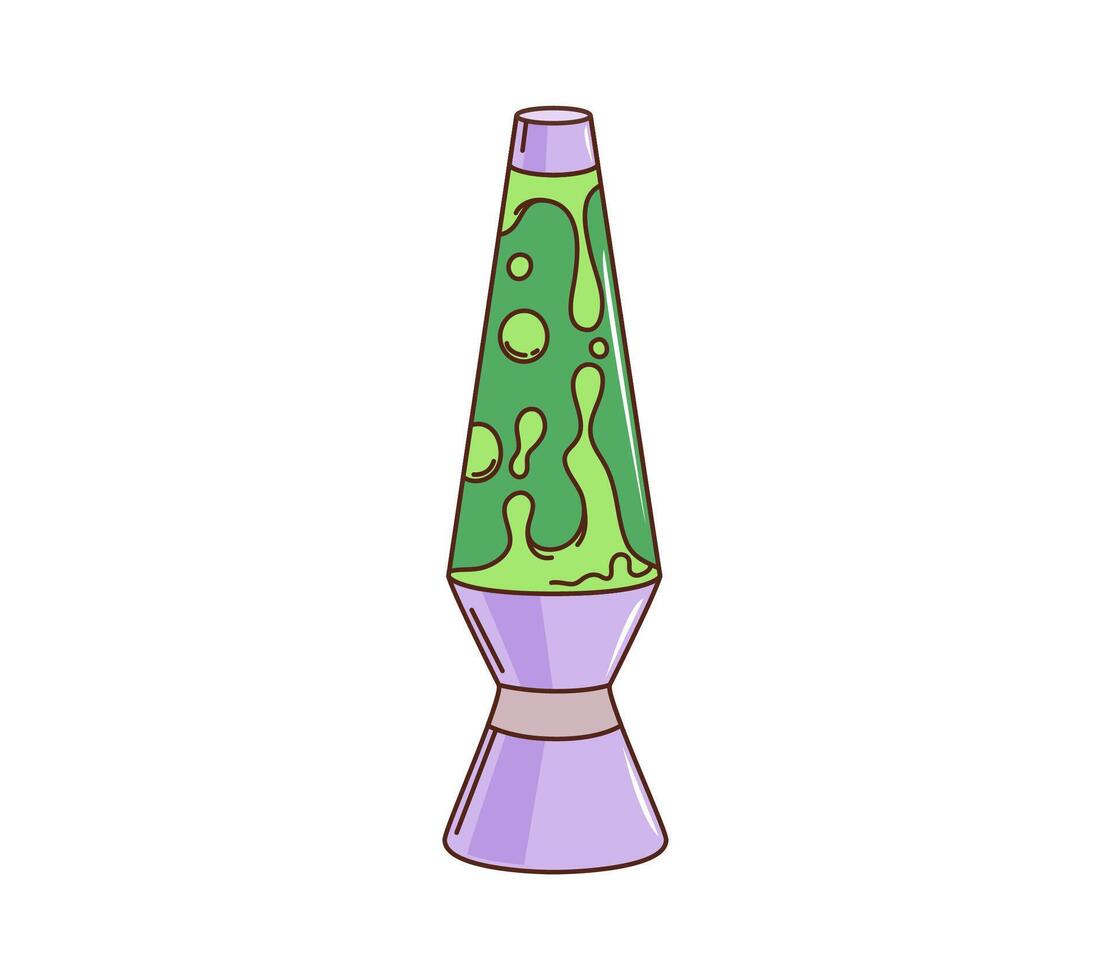 Cartoon retro groovy hippie magma lantern lamp vector