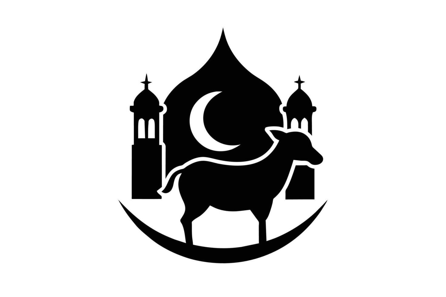 Eid Al Adha creative design' Minimalist Illustration Silhouetted vector