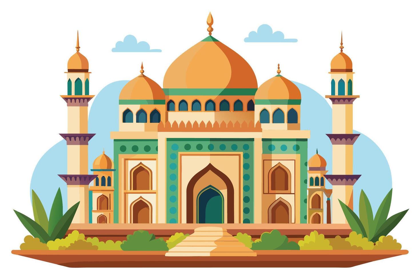 hermosa islámico mezquita ilustración vector