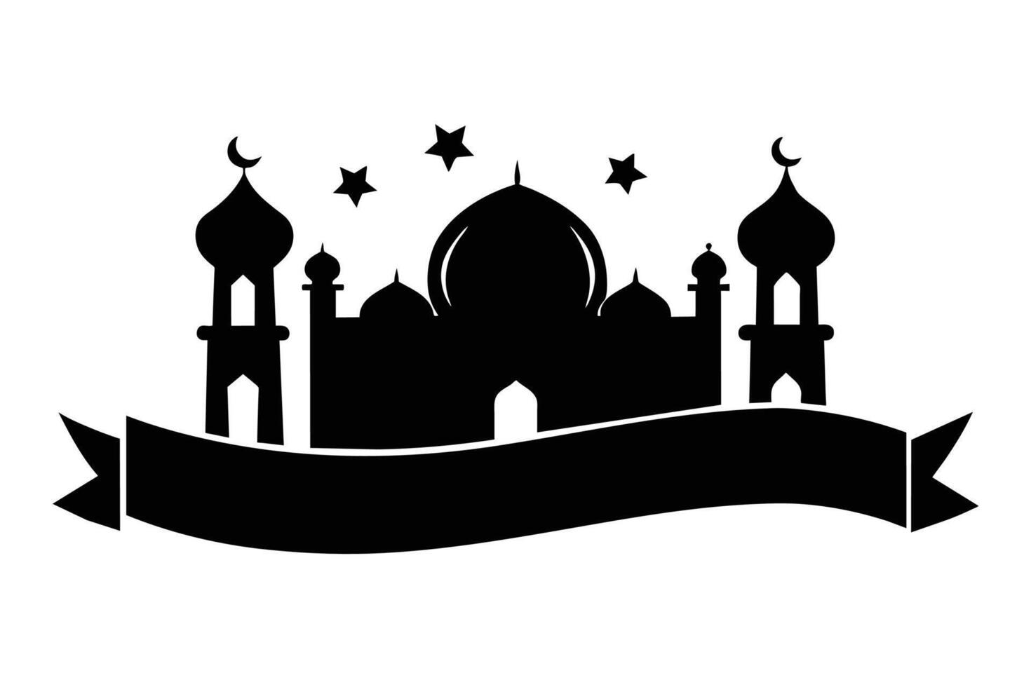 Islamic Celebration Eid Al Adha Illustration Silhouetted vector