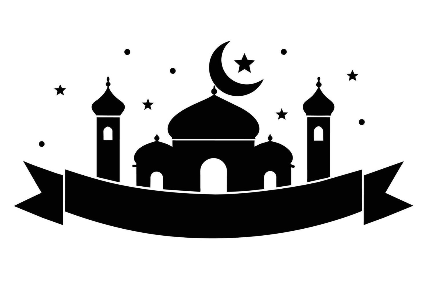 Islamic Celebration Eid Al Adha Illustration Silhouetted vector