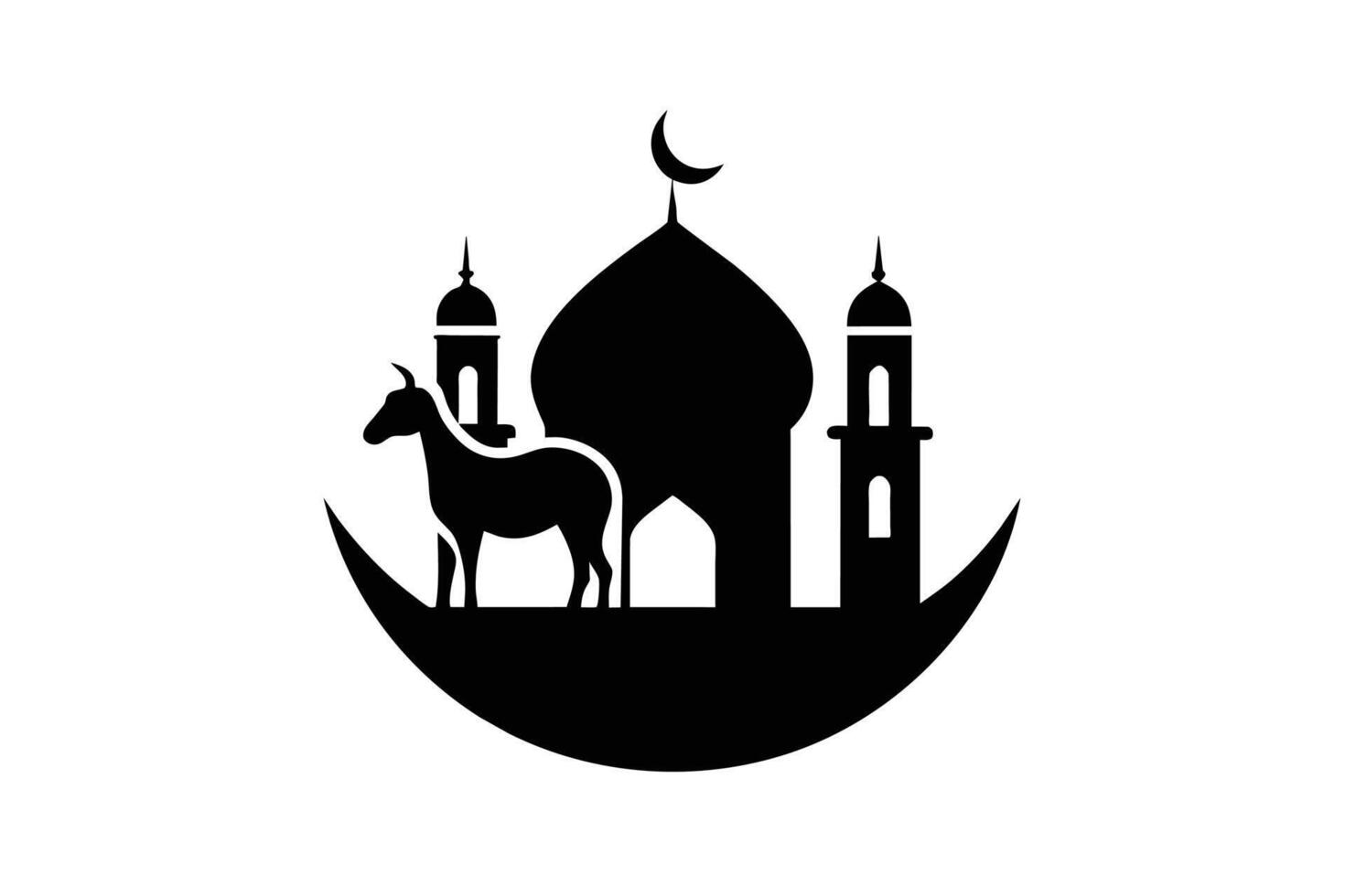 Eid Al Adha creative design' Minimalist Illustration Silhouetted vector