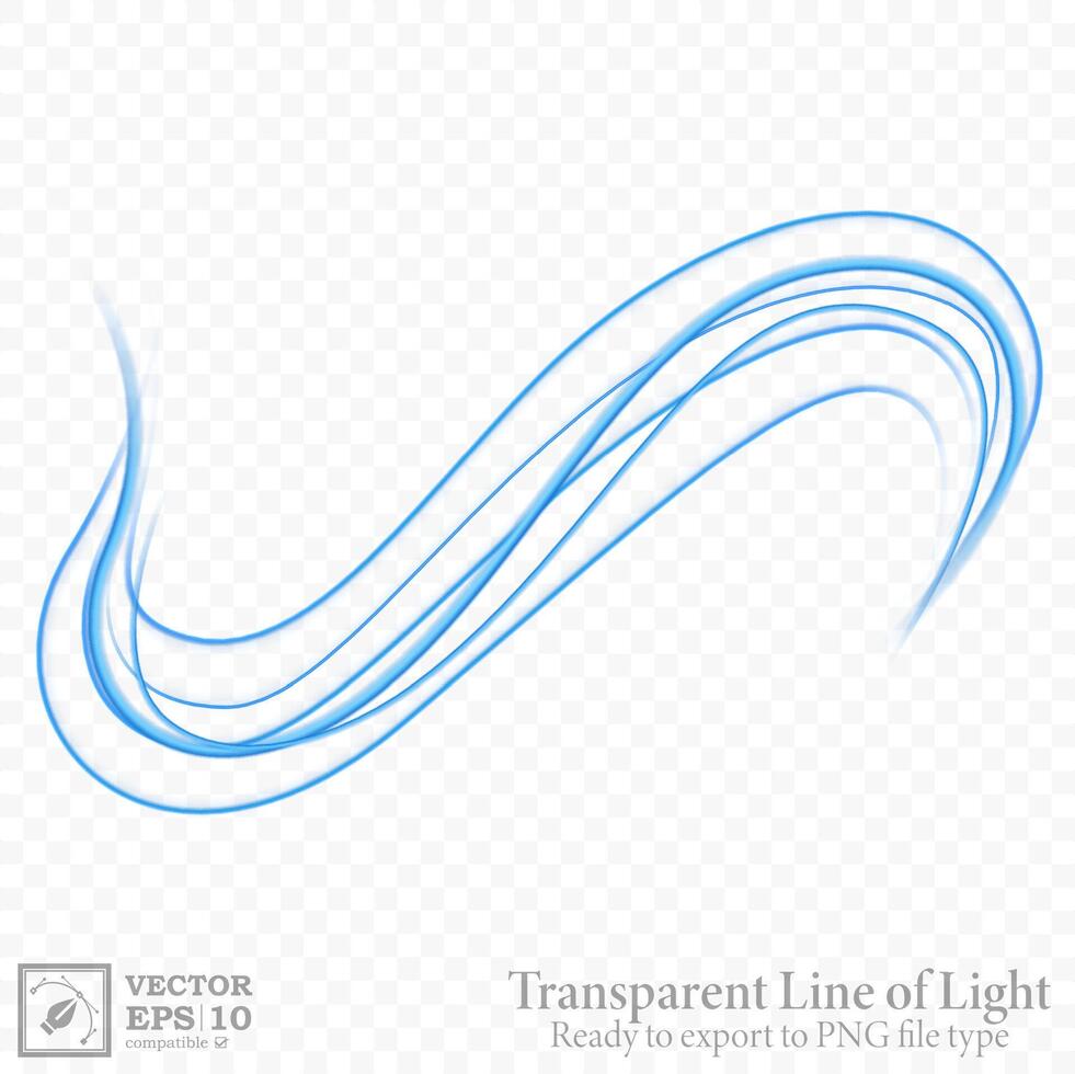 Blue Wavy Line Isolated and Easy to Edit vector