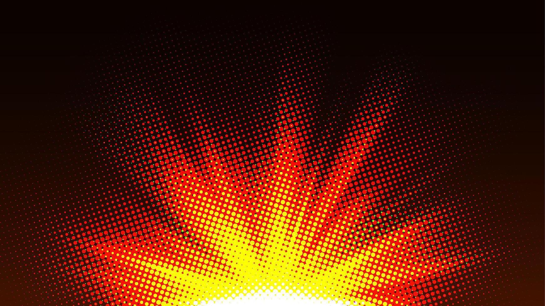 Halftone Golden Rays Rising on Dark Background vector