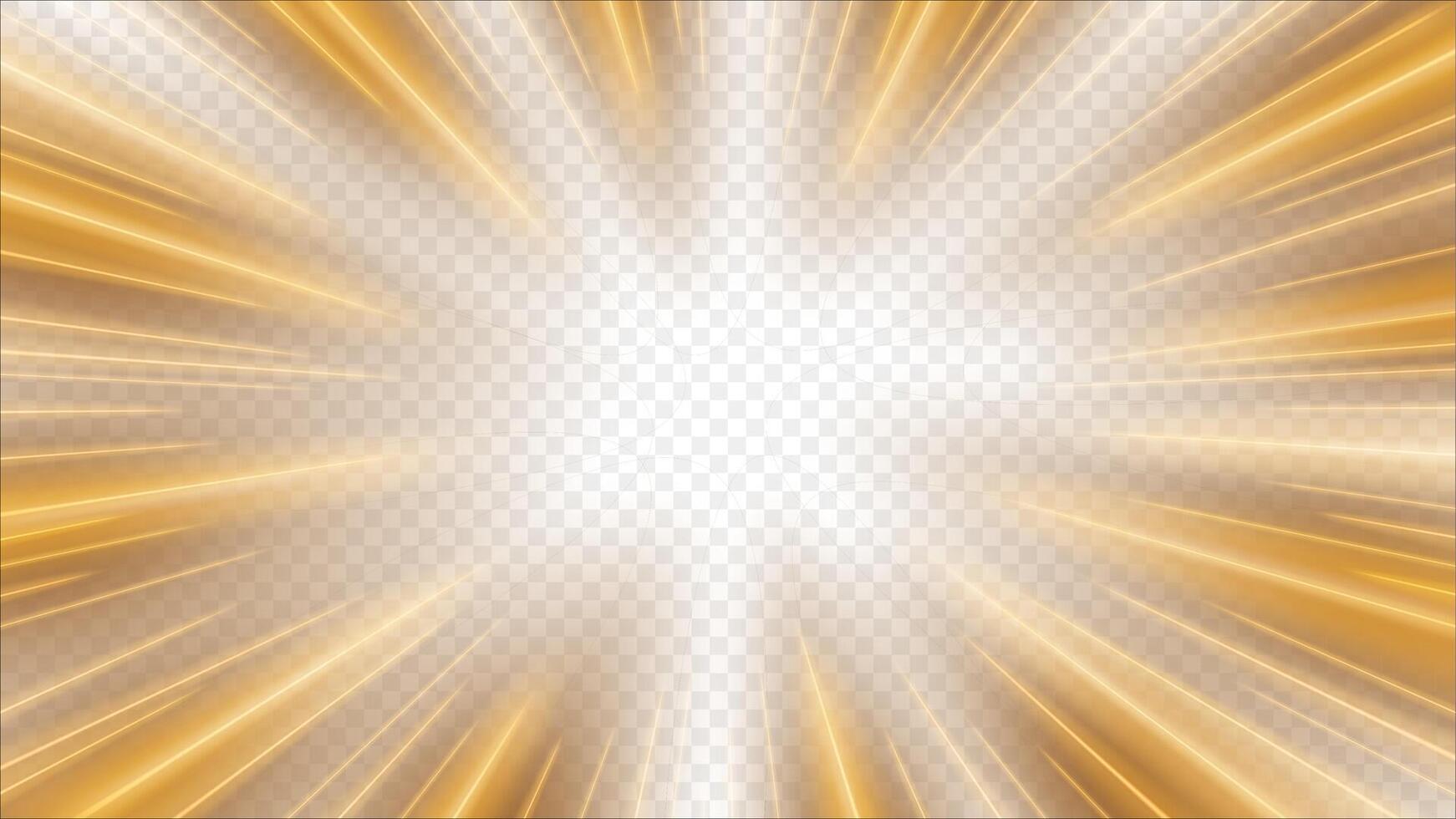 Gold Rays Zoom In Motion Effect, Light Color Trails vector