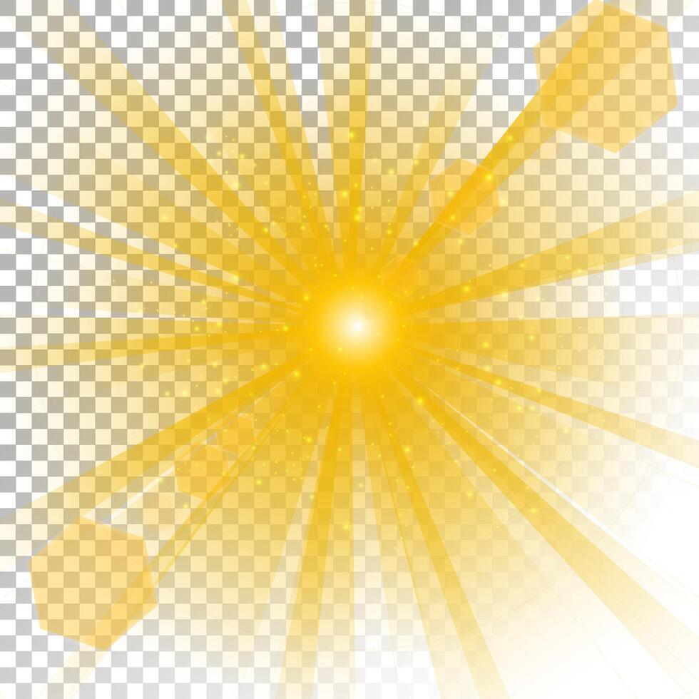 Yellow Shine with Lens Flare on White Pattern vector