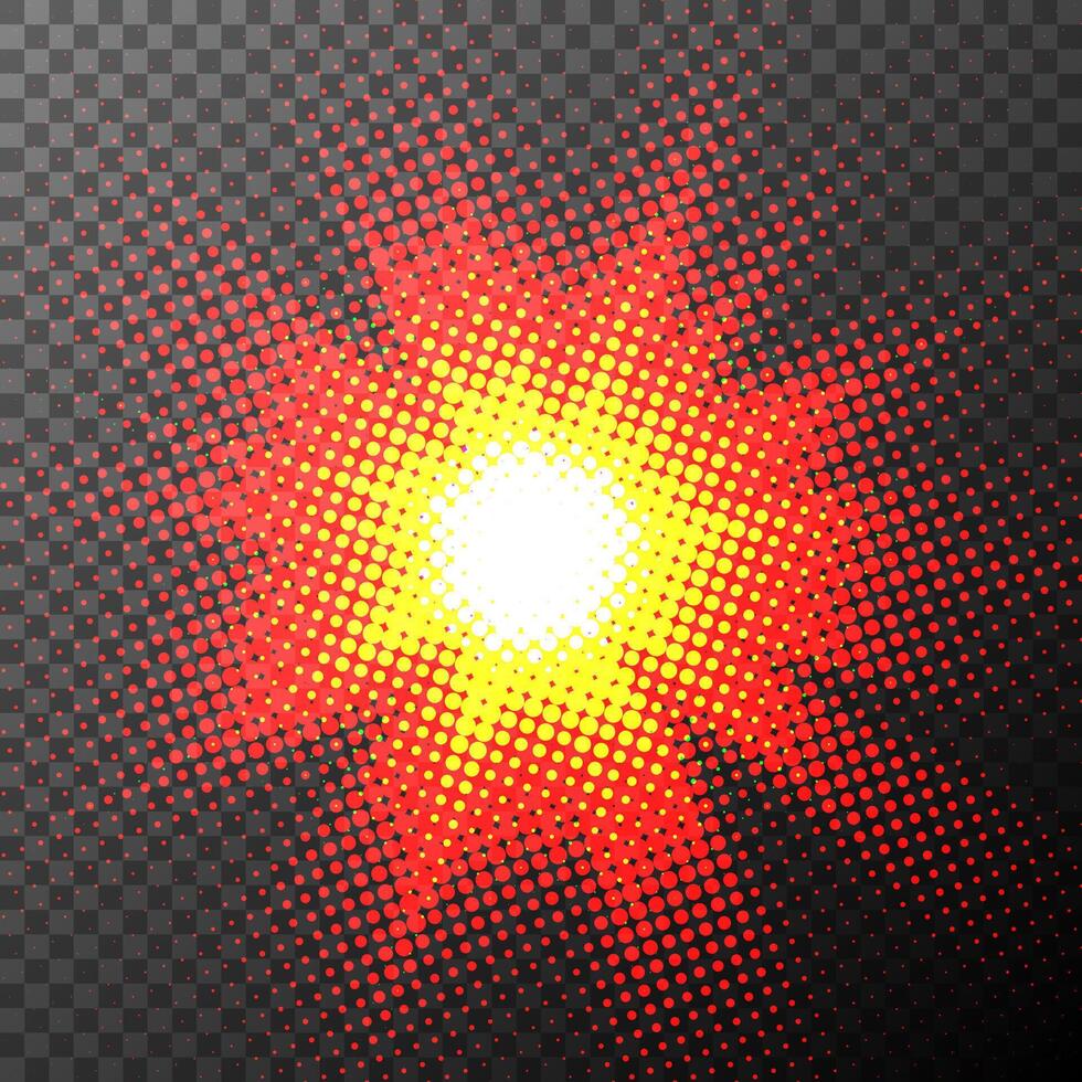 Halftone Sun Light Shining on Dark Background vector