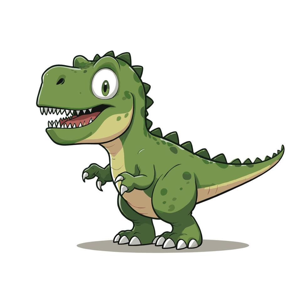 linda dinosaurio dibujos animados tiranosaurio rex vector