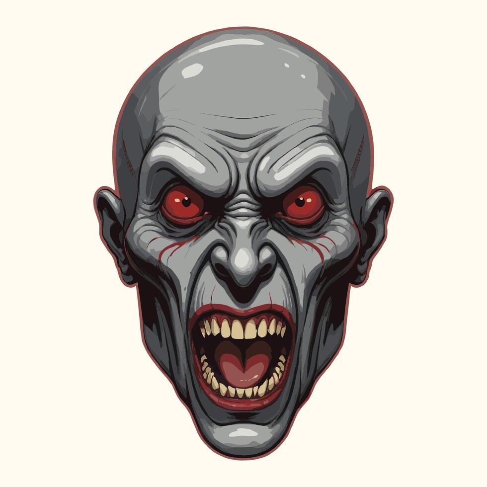 Bald Humanoid Dracula Zombie Creature vector