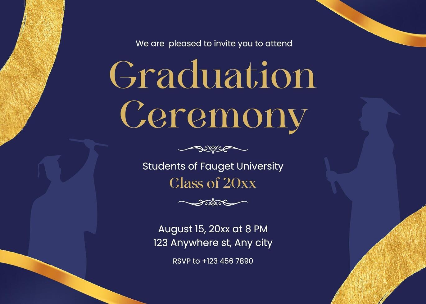 blue gold elegant graduation invitation template 43347496 Template blue gold elegant graduation invitation template 43347496 Template