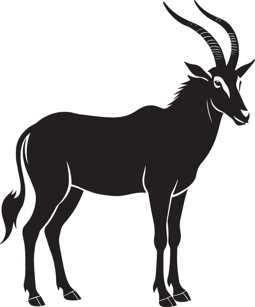 image of a antelope on a white background. Side view. vector