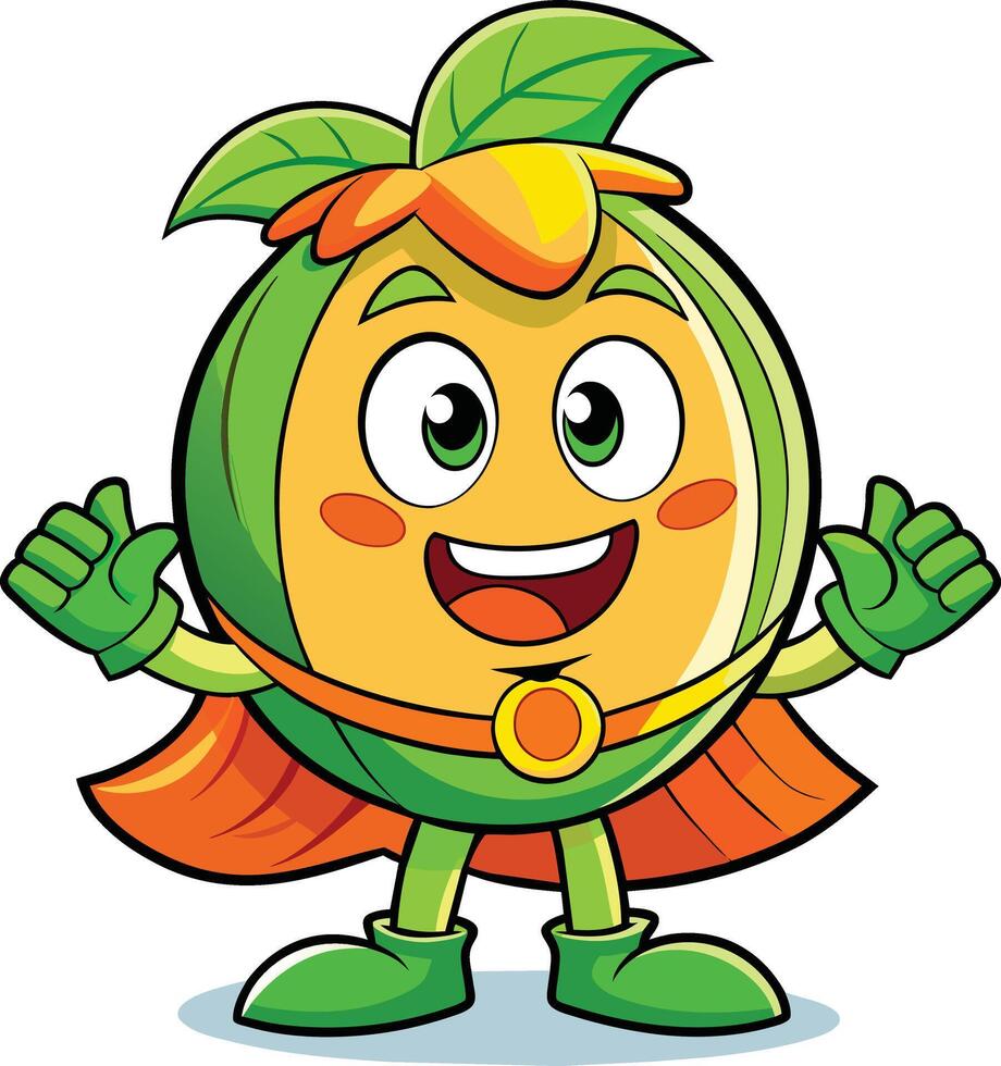 ilustración de un linda Fruta mascota personaje mascota vector