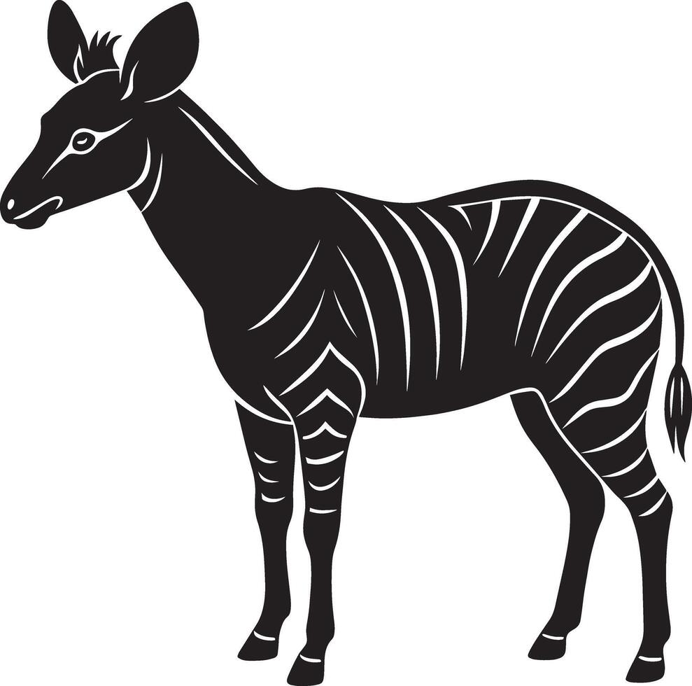 image of a zebra on a white background. Side view. vector