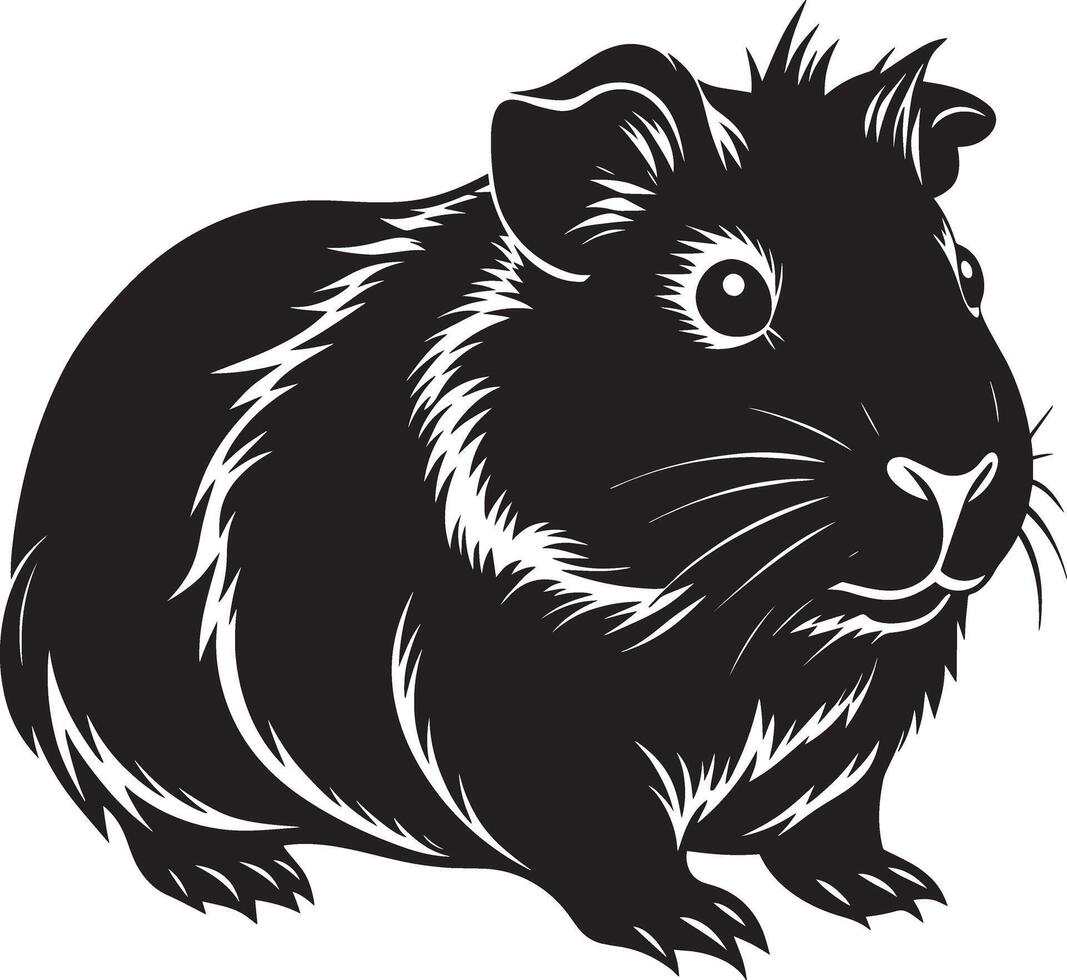 Hamster - Black and White illustration - Isolated on White Background vector