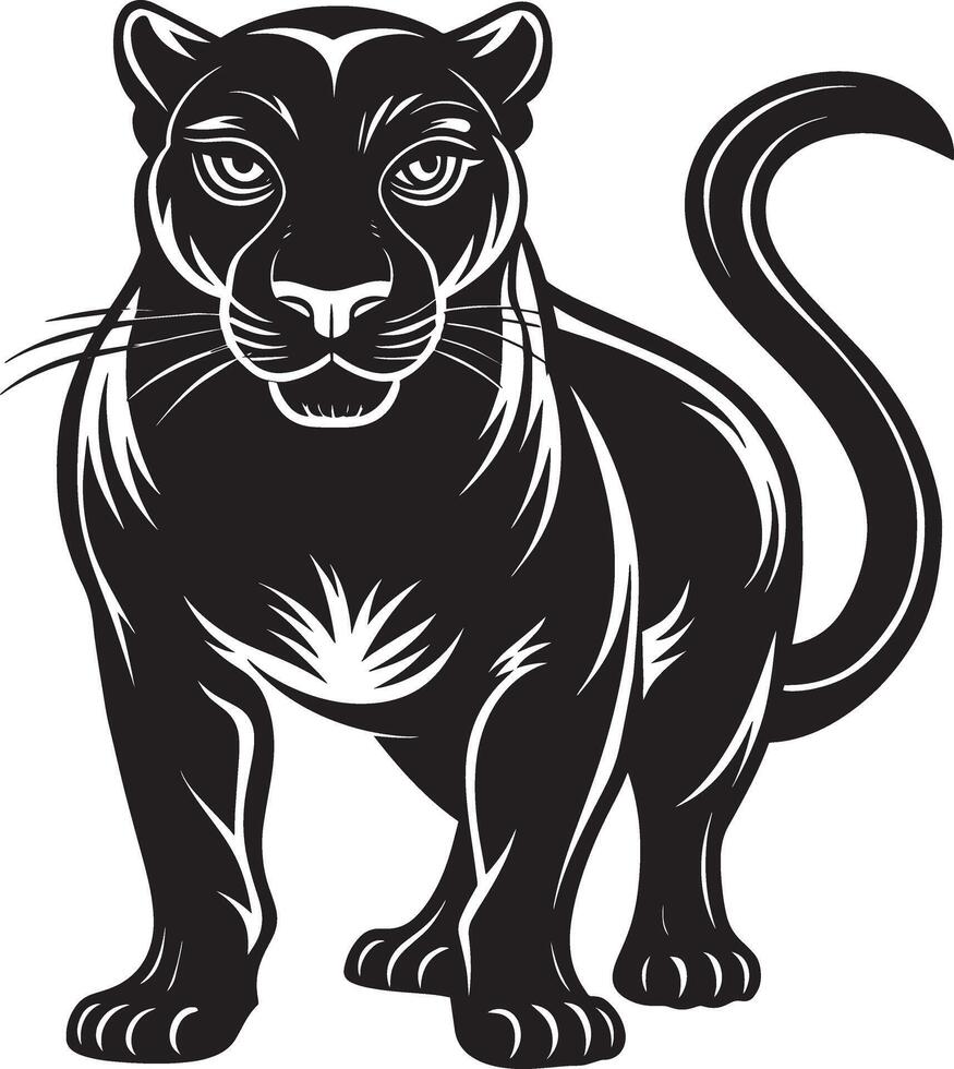 negro y blanco pantera. mascota plantillas. ilustración vector