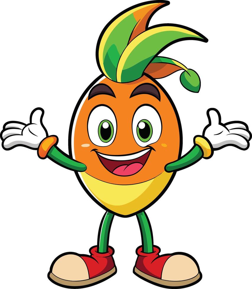 dibujos animados albaricoque Fruta personaje aislado en blanco antecedentes ilustración vector