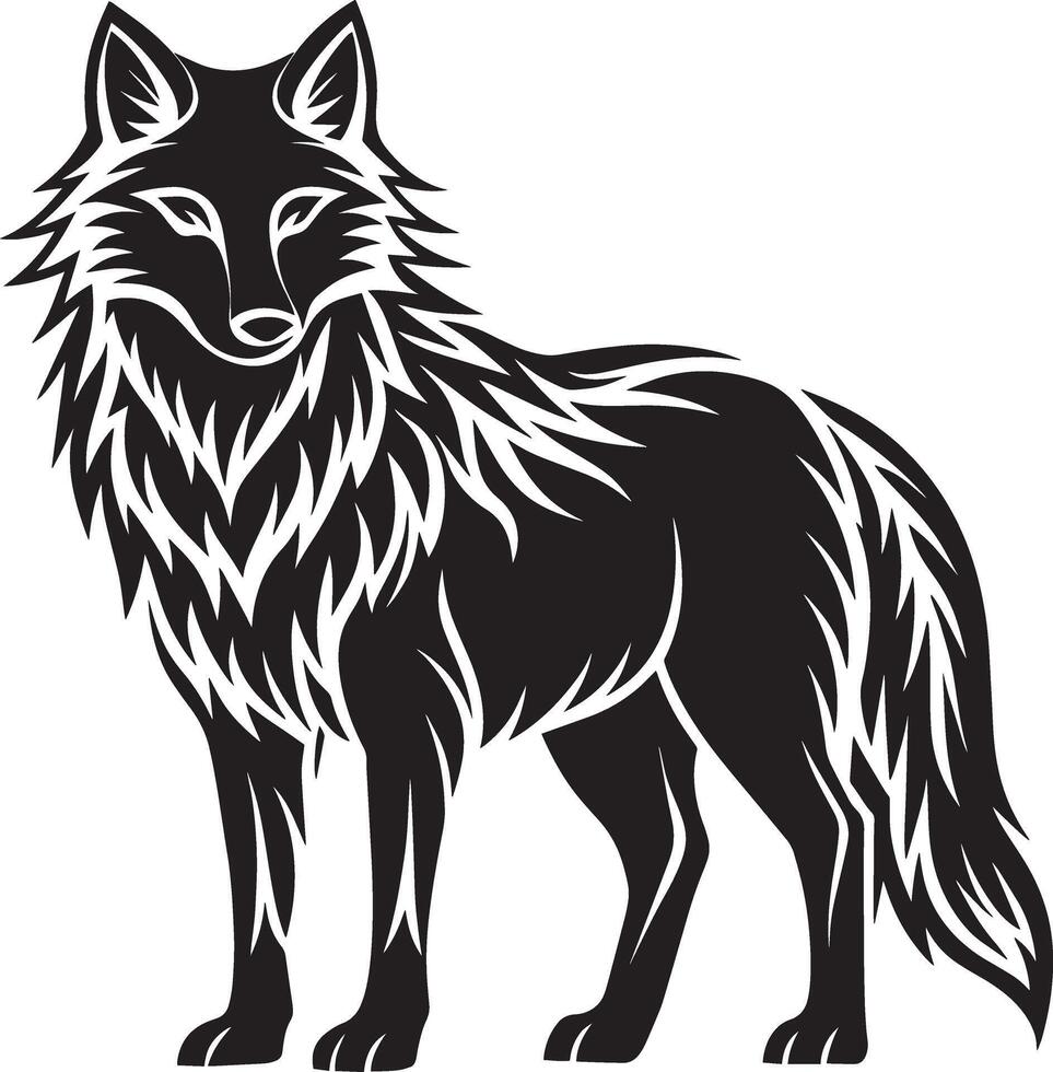 Wolf. illustration Isolated on white background. vector