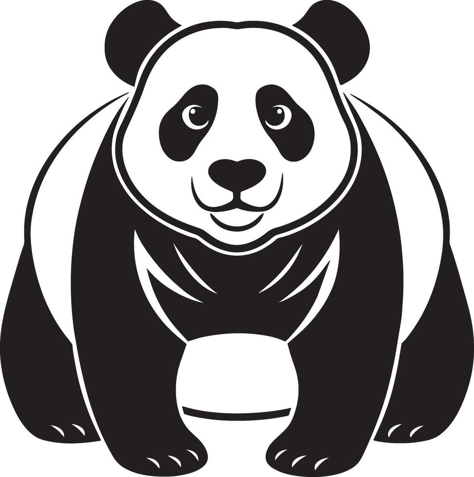 Black and white panda isolated on white background. illustration. vector