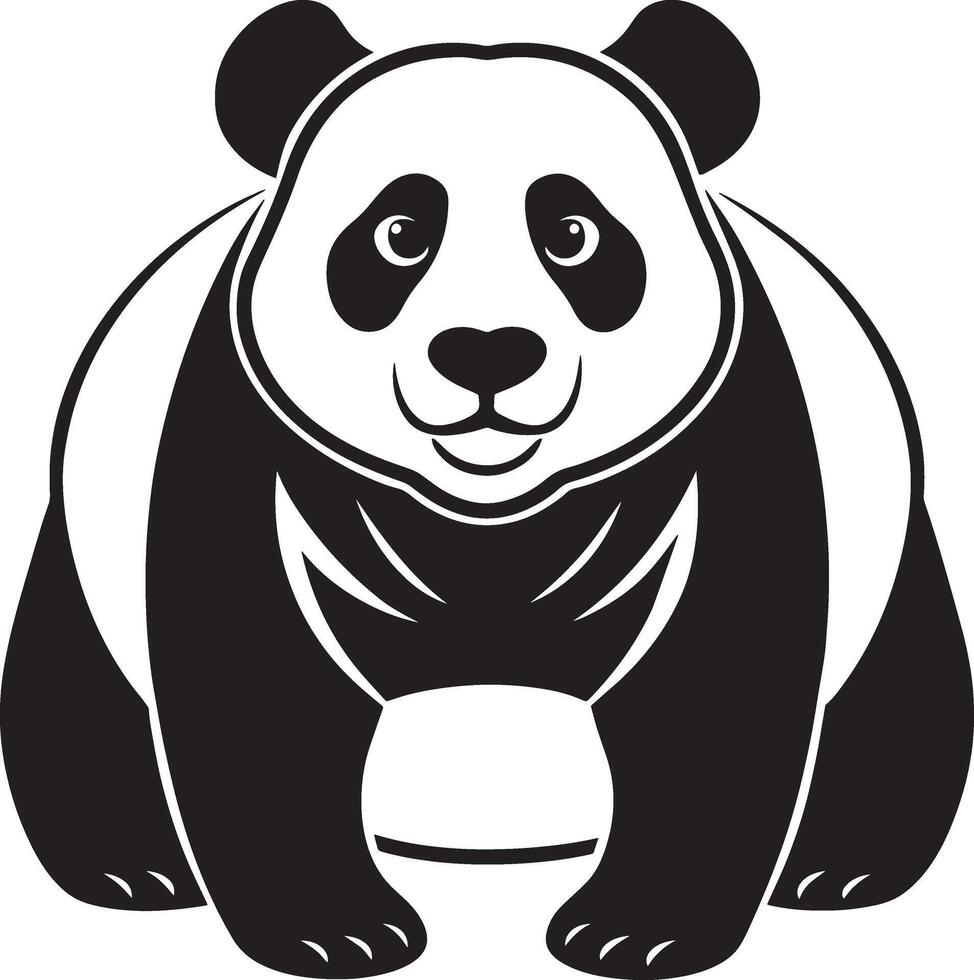 Black and white panda isolated on white background. illustration. vector