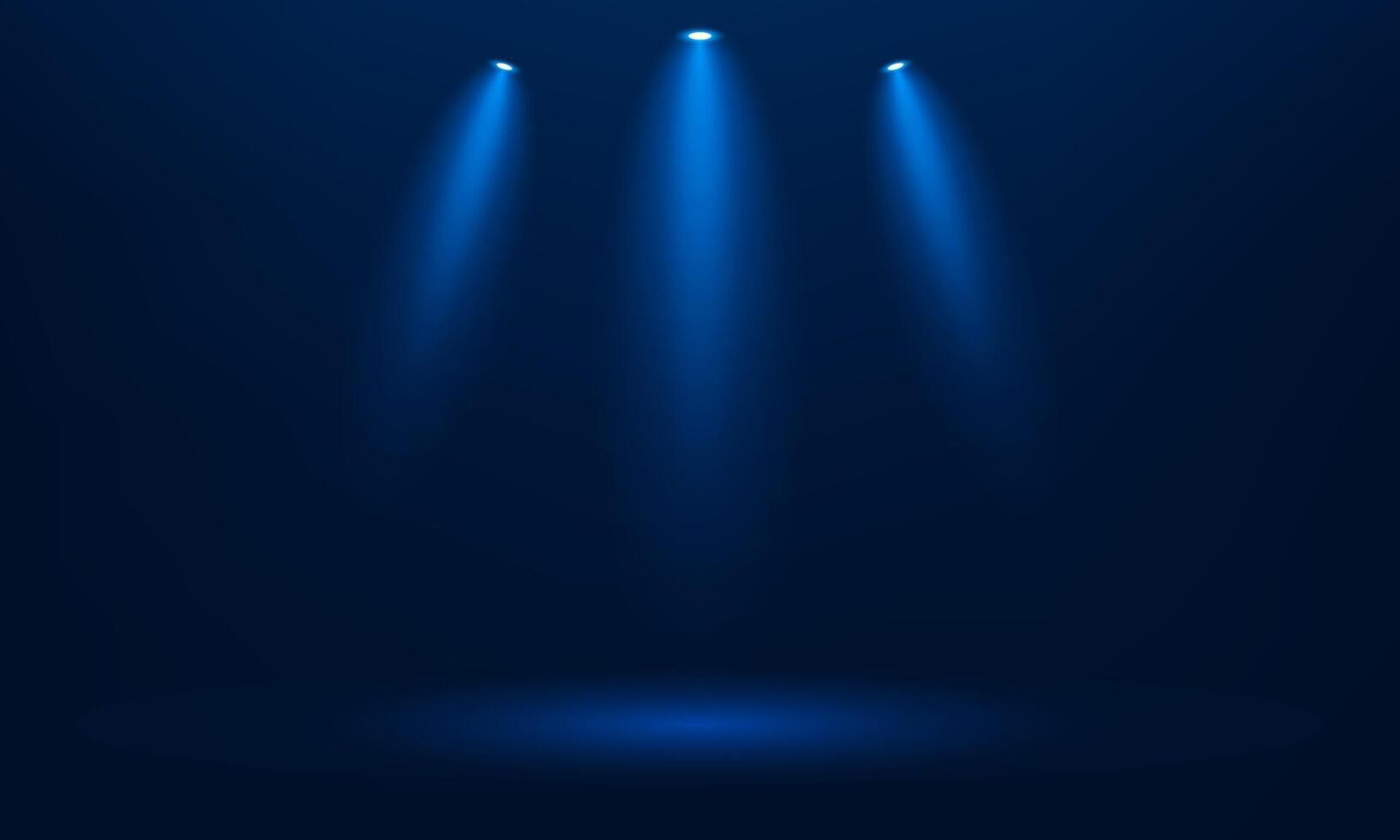 Empty Dark Blue studio room background. Empty room with spotlight effect. Use for product display presentation, cosmetic display mockup, showcase, media banner, etc. illustration. vector