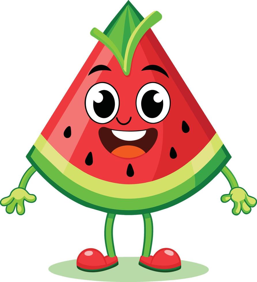 Watermelon cartoon character. illustration isolated on a white background. vector