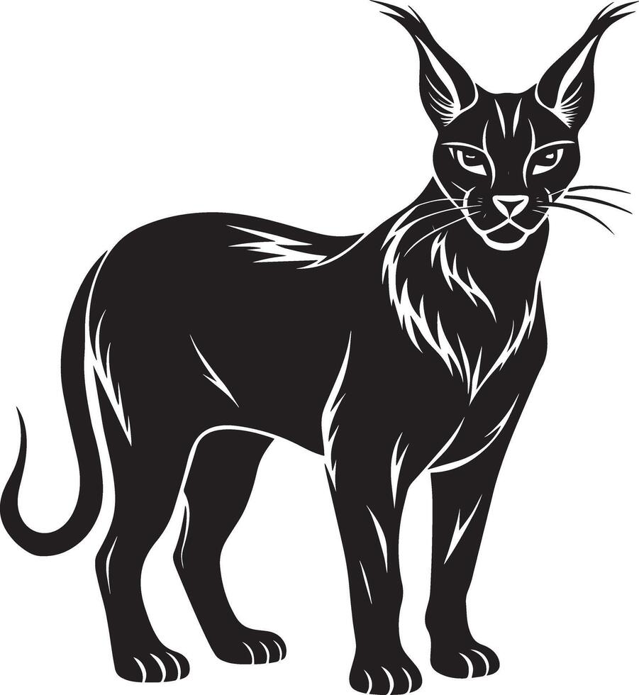 Black Cat. illustration Isolated on white background. vector