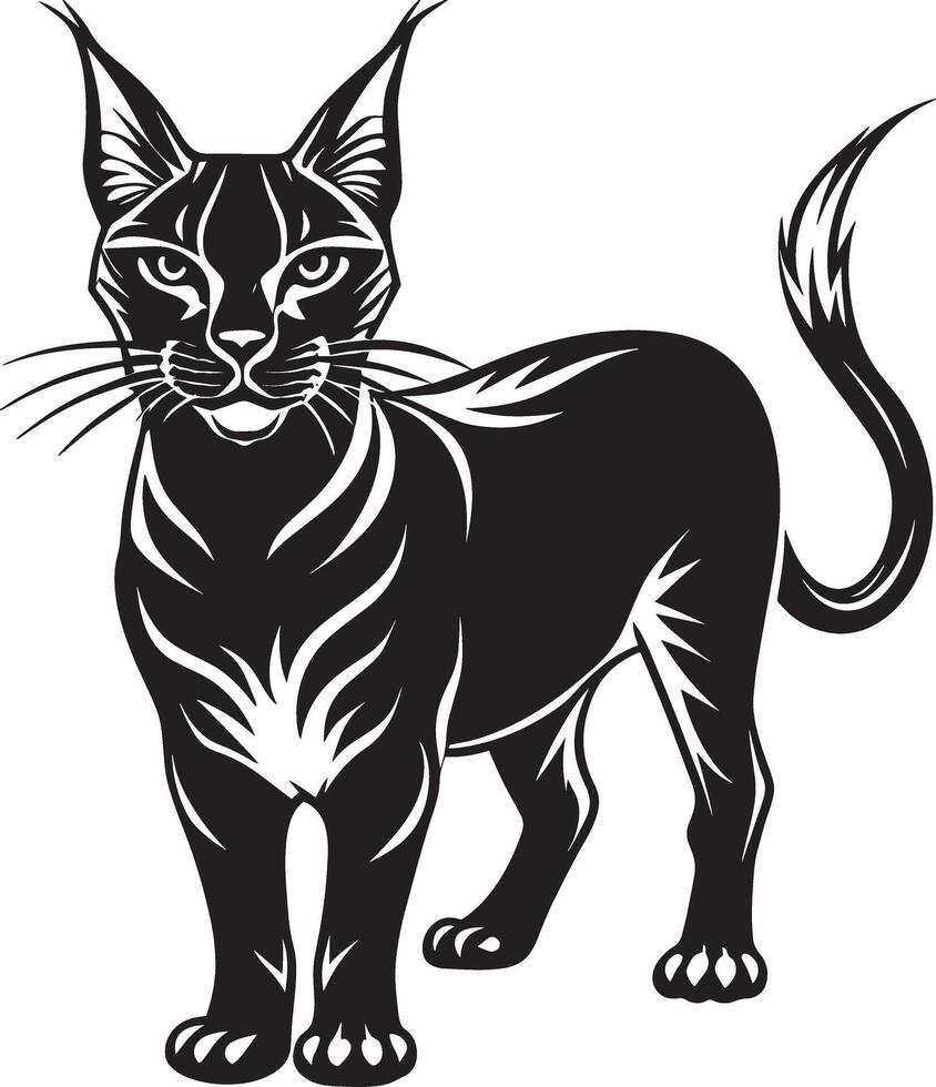 Black Cat illustration Isolated on white background. vector