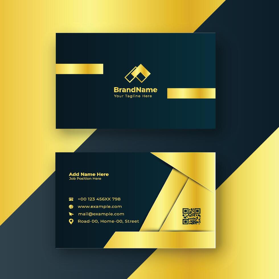 golden gradient luxury horizontal business card template vector