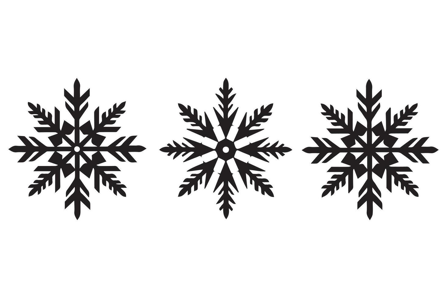 snowflake winter black silhouette on white background vector