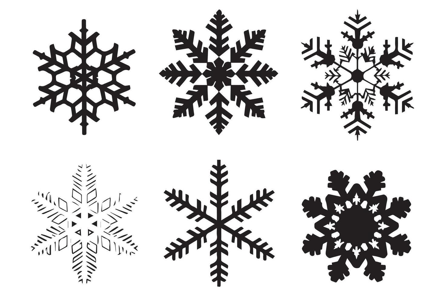 snowflake winter black silhouette on white background vector