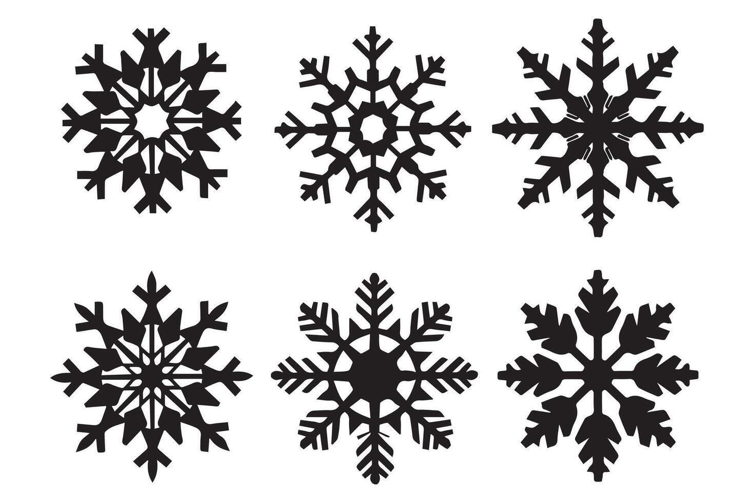 snowflake winter black silhouette on white background vector