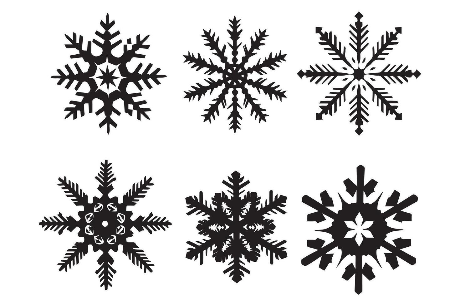 snowflake winter black silhouette on white background vector