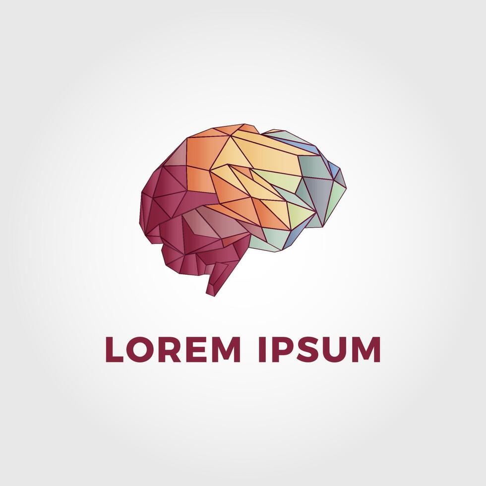 Low poly human brain isolated on white background vector