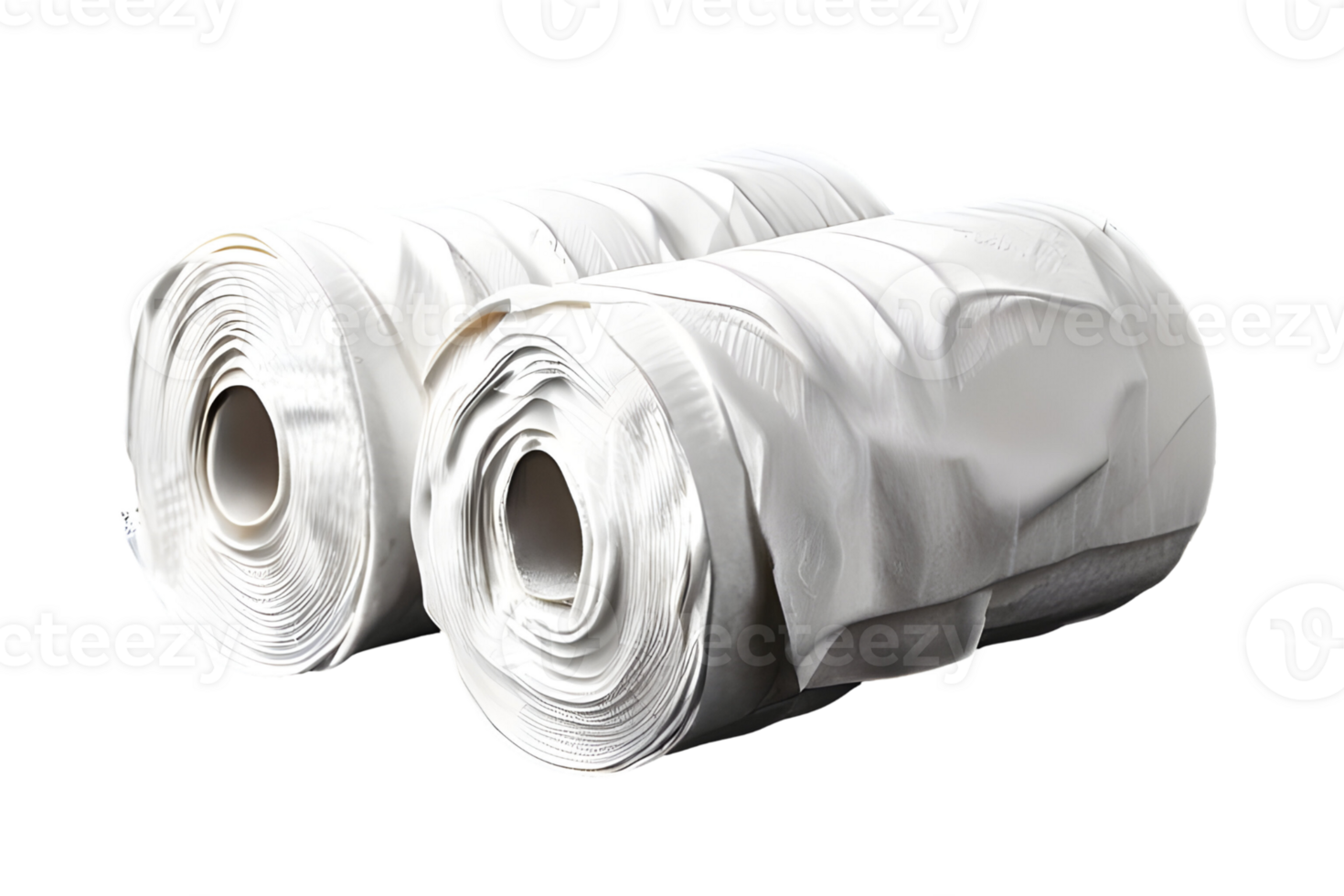 Roll of paper kitchen towels isolated on transparent background, cut out, or clipping path. png