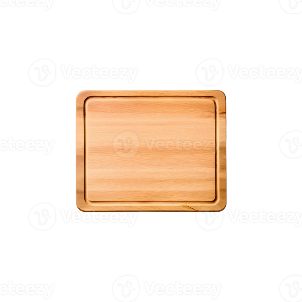 Empty square cutting board for top view food product display, isolated on transparent background, cut out, or clipping path. png