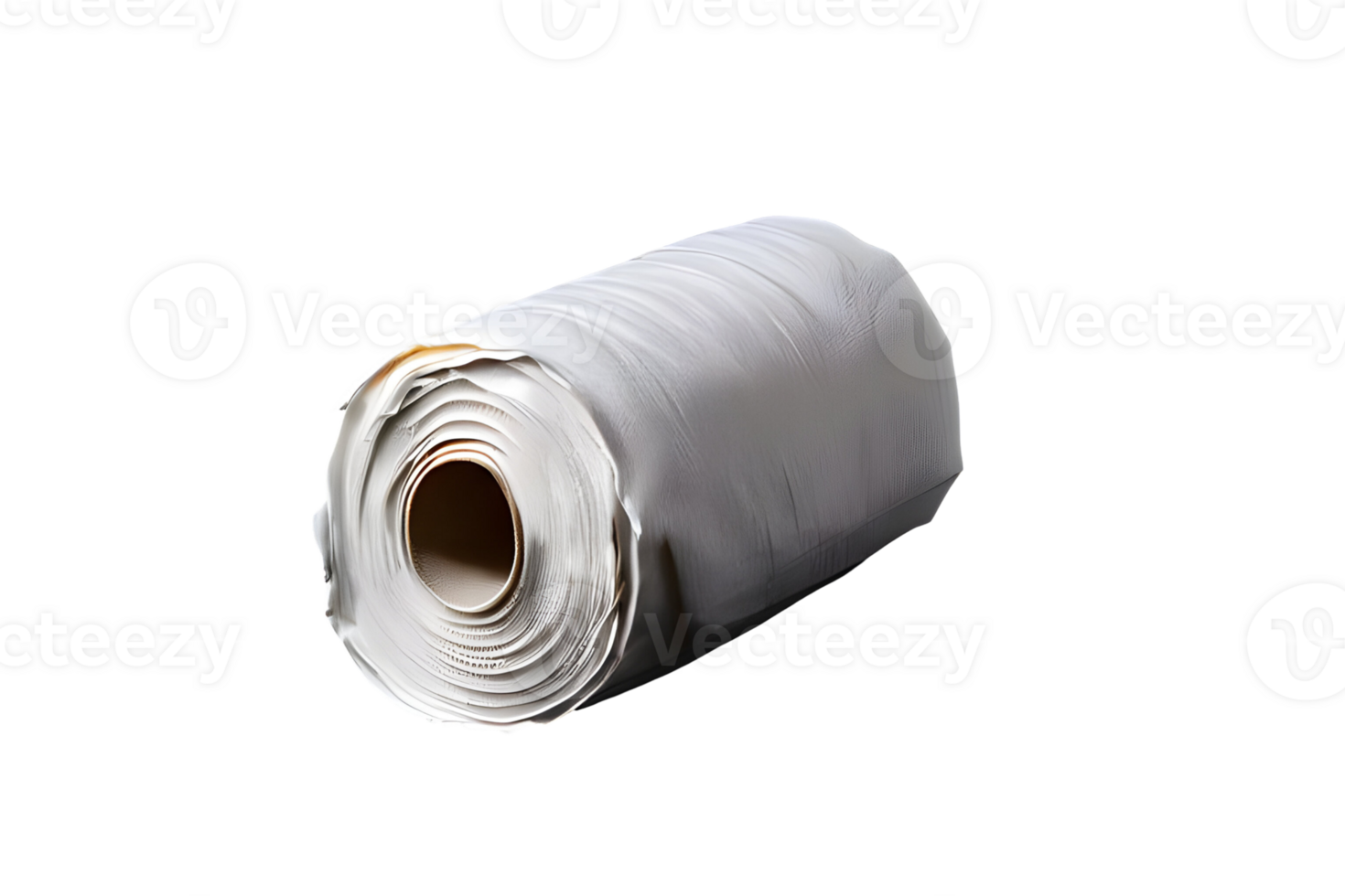 Roll of paper kitchen towels isolated on transparent background, cut out, or clipping path. png