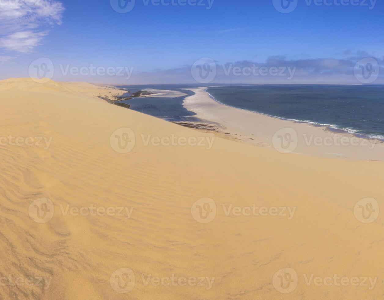 Picture of the dunes of Sandwich Harbor in Namibia on the Atlantic coast during the day photo