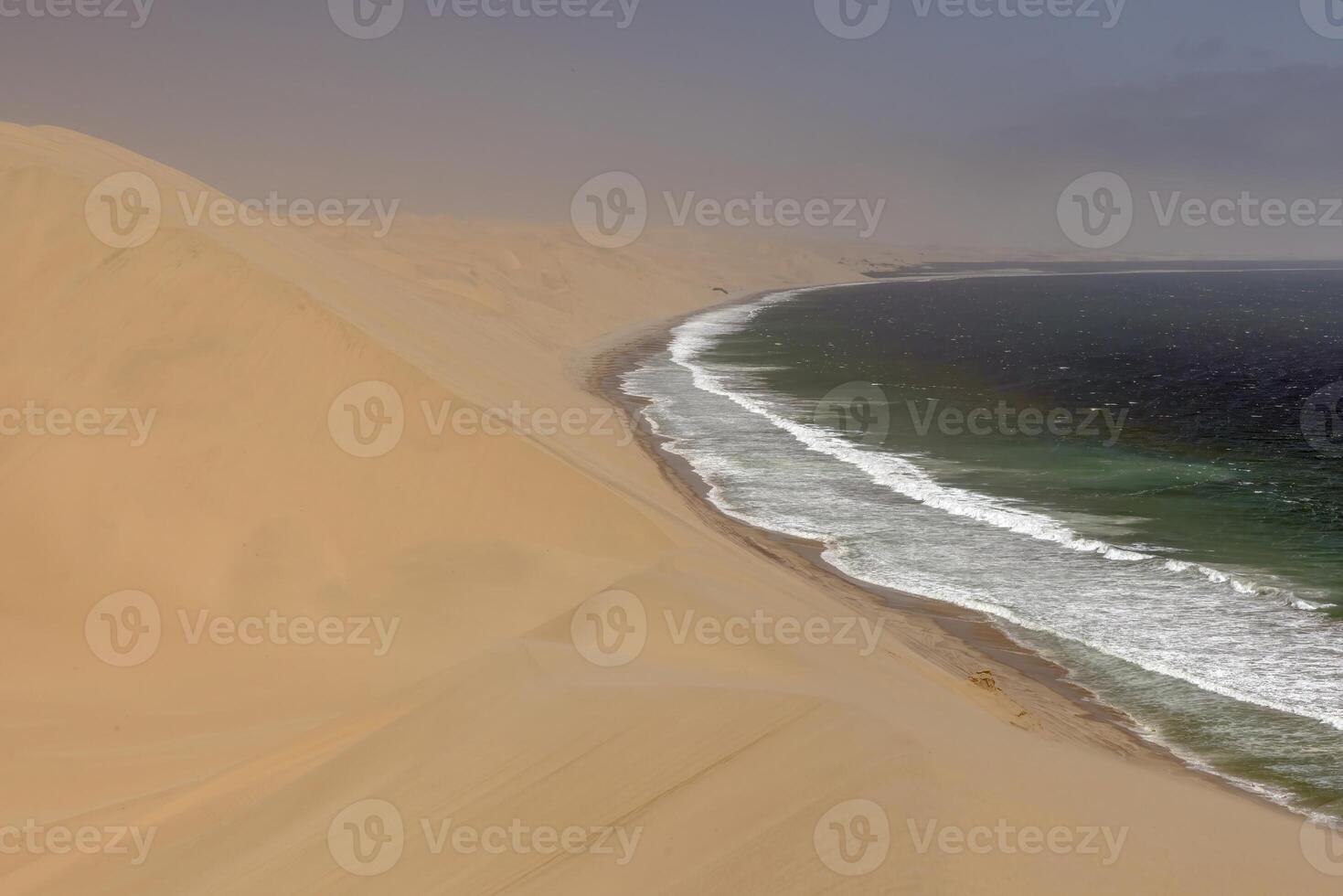 Picture of the dunes of Sandwich Harbor in Namibia on the Atlantic coast during the day photo